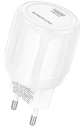 Сетевое зарядное устройство Borofone BA92A Lustrous 20w PD USB-C port charger white - фото Сетевое зарядное устройство Borofone BA92A Lustrous 20w PD USB-C port charger white