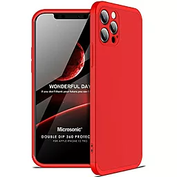 Чехол LikGus GKK 360 градусов (opp) для Apple iPhone 12 Pro (6.1") Красный