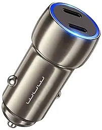 Автомобильное зарядное устройство WUW C190 40w PD 2xUSB-C fast charger gray - фото Автомобильное зарядное устройство WUW C190 40w PD 2xUSB-C fast charger gray