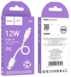 Кабель Hoco X96 Hyper USB-A - Lightning 12w 2.4a 0.25м cable White - мініатюра 4 Кабель Hoco X96 Hyper USB-A - Lightning 12w 2.4a 0.25м cable White - мініатюра 4