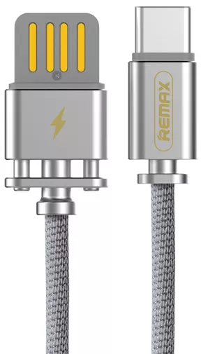 Кабель Remax Dominator USB-A - Type-C 12w 2.4a 1м cable Silver (RC-064a) - фото 1