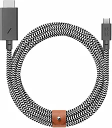 Видеокабель Native Union USB Type-C - HDMI 3м Belt Cable Zebra (BELT-C-HDMI-ZEB-3) - миниатюра 2