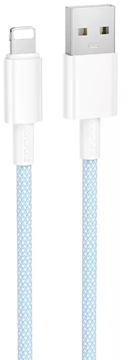 Кабель Borofone BX117 Source USB-A - Lightning 12w 2.4a 1м cable Blue - фото 1