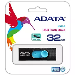 Флешка ADATA UV220 32GB USB 2.0 (AUV220-32G-RBKBL) BLACK/BLUE - мініатюра 3