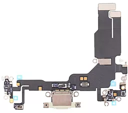 Нижний шлейф Apple iPhone 15 c разъемом зарядки, с микрофоном Yellow