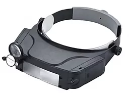 Лупа бинокулярная (налобная) Magnifier MG81007C с Led подсветкой 1.5Х 3Х 9.5Х 11Х