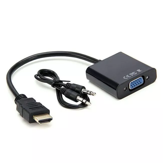 Видео переходник (адаптер) STLab HDMI M - VGA F + Audio 3.5mm - 3.5mm Черный (U-990) - фото 9