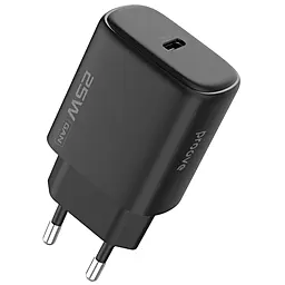 Сетевое зарядное устройство Proove Silicone Power 2 25w GaN PD USB-C fast charger black (WCSP25010001) - фото Сетевое зарядное устройство Proove Silicone Power 2 25w GaN PD USB-C fast charger black (WCSP25010001)
