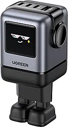 Сетевое зарядное устройство Ugreen X688 Robot 100w GaN PD 3xUSB-C/USB-A ports charger grey (45515B) - фото Сетевое зарядное устройство Ugreen X688 Robot 100w GaN PD 3xUSB-C/USB-A ports charger grey (45515B)