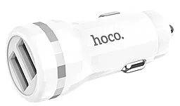 Автомобильное зарядное устройство Hoco Z27 2.4a 2xUSB-A ports car charger white - фото Автомобильное зарядное устройство Hoco Z27 2.4a 2xUSB-A ports car charger white