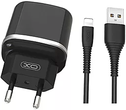 Сетевое зарядное устройство XO L69 2USB 2.4А + Lightning Cable Black