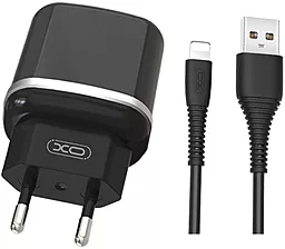 Сетевое зарядное устройство XO L69 2.4a 2xUSB-A ports charger + Lightning cable black - фото Сетевое зарядное устройство XO L69 2.4a 2xUSB-A ports charger + Lightning cable black