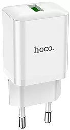 Мережевий зарядний пристрій Hoco N26 Maxim 18W QC3.0 USB-A White
