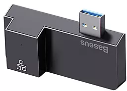USB хаб Baseus Multifunctional USB 3.0 - 1xRJ45, 2xUSB 3.0 Black (CAHUB-FP01) - миниатюра 4