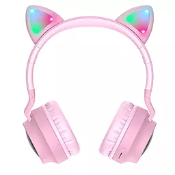 Наушники Hoco W27 Cat Ear Pink - миниатюра 2