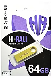 Флешка Hi-Rali Shuttle Series 64GB USB 2.0 (HI-64GBSHGD) Gold - фото Флешка Hi-Rali Shuttle Series 64GB USB 2.0 (HI-64GBSHGD) Gold