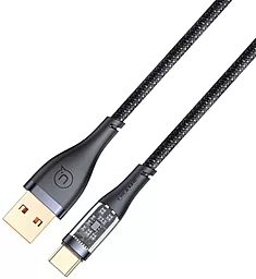 Кабель USB Usams Aluminum Alloy Transparent SJ572 66w 6a 1.2m USB Type-C cable black - миниатюра 2