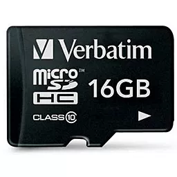 Карта памяти Verbatim microSDHC 16GB Class 10 (U0121570) - фото Карта памяти Verbatim microSDHC 16GB Class 10 (U0121570)