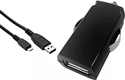 Автомобильное зарядное устройство Global 2.1A Global MSH-SC-031 USB-A + microUSB Cable Black (1283126445767) - миниатюра 2