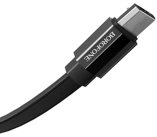 Кабель Borofone BU8 Glory USB-A - micro USB 12w 2.4a 1.2м cable Black - фото 3
