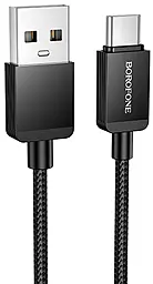 Кабель Borofone BX120 USB-A - Type-C 15w 3a 1м cable Black - фото Кабель Borofone BX120 USB-A - Type-C 15w 3a 1м cable Black