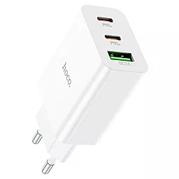 Сетевое зарядное устройство Hoco C99A 20w PD 2xUSB-C/USB-A ports fast charger white - фото Сетевое зарядное устройство Hoco C99A 20w PD 2xUSB-C/USB-A ports fast charger white