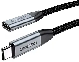 Кабель (шлейф) Choetech M/F USB3.1 Type-C - Type-C 100w 5a 2м 10gb HD/PD черный (XCC-1039-CA-GY) - фото Кабель (шлейф) Choetech M/F USB3.1 Type-C - Type-C 100w 5a 2м 10gb HD/PD черный (XCC-1039-CA-GY)