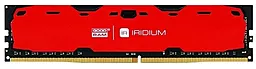 Оперативна пам'ять GooDRam DDR4 16GB 2400MHz Iridium (IR-R2400D464L17/16G) Red