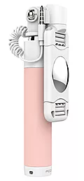 Моноподы, селфи-палки Rock Mini selfie stick with wire control & mirror Pink - фото Моноподы, селфи-палки Rock Mini selfie stick with wire control & mirror Pink