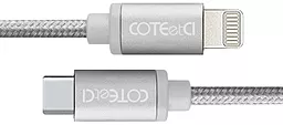 USB PD Кабель Coteetci M38 USB Type-C - Lightning CableSilver (CS2151-TS)
