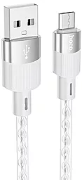 Кабель USB Hoco X99 Crystal Junction 12w 2.4a 1.2m micro USB cable gray