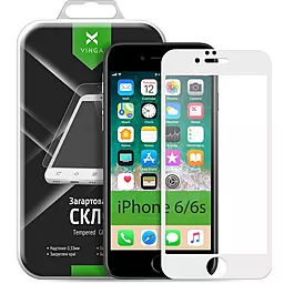 Защитное стекло Vinga Full Glue Apple iPhone 6, iPhone 6s White (VTPGSI6W)