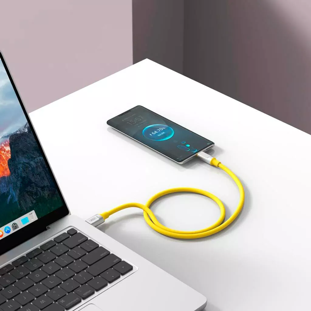 Кабель XO NB251 USB-A - Type-C 30w 6a 1м cable yellow - фото 2