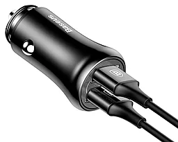 Автомобільний зарядний пристрій Baseus Gentleman 4,8A Dual-USB Car Charger Black (CCALL-GB01) - мініатюра 3