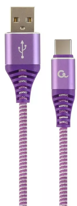 Кабель Cablexpert USB-A - Type-C 12w 2.4a 1м cable Purple (CC-USB2B-AMCM-2M-PW) - фото 1