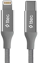USB Кабель Ttec 2DK41UG 18W 3A 1.5M USB Type-C - Lightning Cable Space Gray