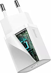 Мережевий зарядний пристрій з швидкою зарядкою Baseus Super Silicone PD Charger 20W 3.1A White (CCSUP-B02) - мініатюра 3