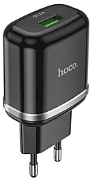 Мережевий зарядний пристрій з швидкою зарядкою Hoco N3 18w QC3.0 home charger black