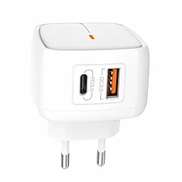 Сетевое зарядное устройство XO L60 18w PD USB-C/USB-A ports charger white - фото Сетевое зарядное устройство XO L60 18w PD USB-C/USB-A ports charger white