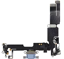 Нижний шлейф Apple iPhone 14 Plus с разъемом зарядки, с микрофоном, Original Blue