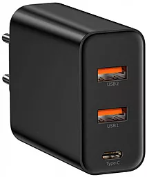 Мережевий зарядний пристрій з швидкою зарядкою Baseus Speed PPS Quick Charger (2USB, 1Type-C, 5A) QC3.0/PD3.0 60W Black (CCFS-G01)