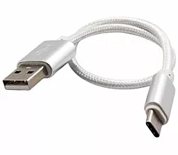Кабель Dengos USB-A - Type-C 12w 2.4a 0.25м cable White
