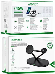 Беспроводное (индукционное) зарядное устройство AceFast E9 45W desktop 3-in-1 wireless Black - миниатюра 6