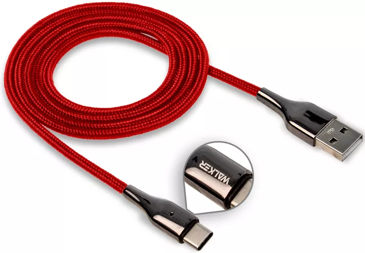 Кабель Walker C930 Intelligent USB-A - Type-C 15w 3.1a 1м cable Red - фото 1