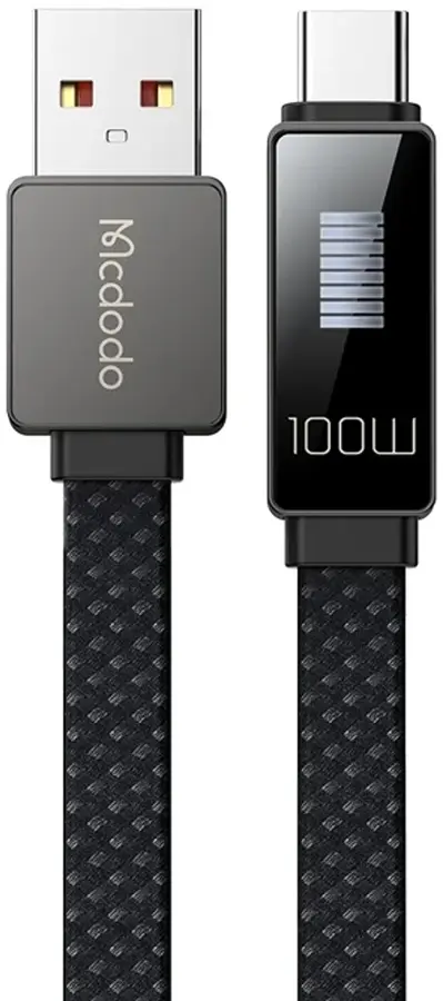 Кабель McDodo LED Display USB-A - Type-C 100w 6a 1.2м cable Black (CA-4980) - фото 2