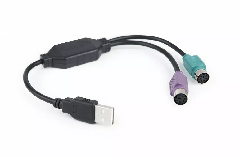 Кабель (шлейф) Cablexpert Переходник USB А-папа/2х PS/ 2. 30см (UAPS12-BK) - фото 1