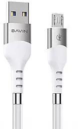 Кабель Bavin CB-196 USB-A - micro USB 12w 2.4a 1м cable White
