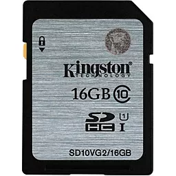 Карта пам'яті Kingston SDHC 16GB Class10 UHS-I U1 (SD10VG2/16GB) - фото Карта пам'яті Kingston SDHC 16GB Class10 UHS-I U1 (SD10VG2/16GB)