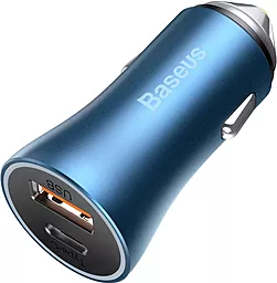 Автомобильное зарядное устройство Baseus 40W PD/QC 3A USB-A-C Blue (CCJD-03) - миниатюра 5