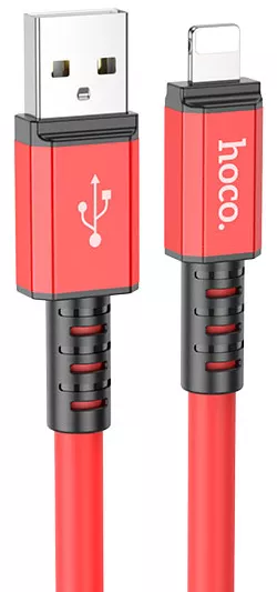 Кабель Hoco X85 Strength USB-A - Lightning 12w 2.4a 1м cable Red - фото 1